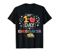 My First Day of Kindergarten Scuola Autobus Apple Bambini Ragazze Ragazzo Maglietta