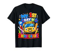 My First Day of Third Grade School Bus Back To School Maglietta