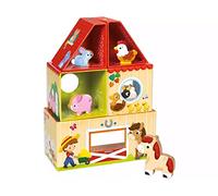 Goula Animali My First Farm-Un Primo Gioco di Costruzioni in Cartone e Legno per Bambini dai 12 Mesi, Multicolore, 26,5x20,5x16,3, 53470
