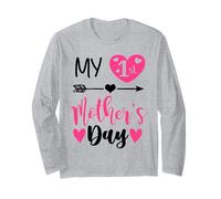 My First Mothers Day Outfit Mommy 1st Time Mom Happy Mother Maglia a Manica
