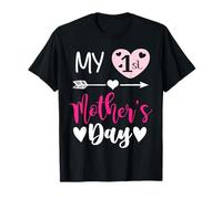 My First Mothers Day Outfit Mommy 1st Time Mom Happy Mother Maglietta