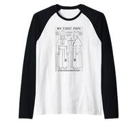 My First Pope Joke Action Figure Divertente Santo Padre Chiesa Maglia con Maniche Raglan