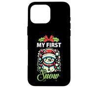 My First Snow Natale Cute Pupazzo di neve Inverno Natale Custodia per iPhone 16 Pro Max