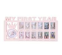 My First Year Baby Photo Frame Album Baby Hand and Footprint Kit Keepsake Frame 1-12 Mesi Multi Picture Display Kit Regalo per Nuovi Mamme e Papà