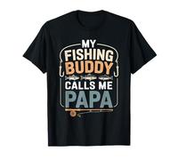 My Fishing Buddy Calls Me Papa Cute Festa del papà Maglietta
