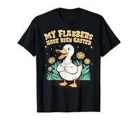 My Flabbers Have Been Gasted Funny Cartoon Duck with Flowers Maglietta