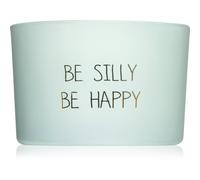 My Flame Minty Bamboo Be Silly Be Happy candela profumata con stoppino in legno 7x5 cm