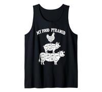 My Food Pyramid Funny 100% Carnivore Cow Pig Chicken BBQ Canotta