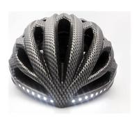 my future innovation - Caschetto Da Bici Colore Carbonio Con Luci Led : Frontali Bianche E Posteriori Rosse. Taglia M