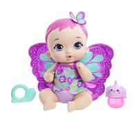My Garden Baby - Bambola Junior Farfalla Rosa, alta 30 cm con pannolino riutilizzabile, vestiti e ali rimovibili, biberon e accessori inclusi, giocattolo per bambini, 3+ anni, GYP10