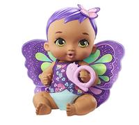My Garden Baby- Bambola Junior Farfalla Viola al Profumo di Gelsomino con Biberon a Forma di Coniglietto, PAnnolino, Ali Rimovibili, Vestiti e Accessori, Giocattolo per Bambini 3+Anni, GYP11