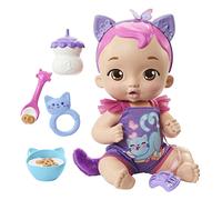 My Garden Baby Gattina Pappa e Nanna - Bambola interattiva viola da 30,5 cm, con oltre 20 suoni e 5 accessori, Giocattolo e regalo per Bambini 3+ Anni, HHP28