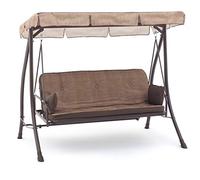 My_garden Bali Dondolo, 3 Posti Large, Funzione Reclinabile Letto, Beige