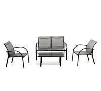 Salotto set bianco in metalo per esterno mod.playa completo divano poltrone