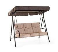 Dondolo madagascar 3 posti di colore antracite altalena per esterno arredo