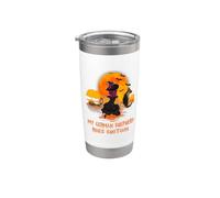 My German Shepherd Rides Shotgun Dog and Witch Halloween Bicchiere termico in acciaio inox doppia parete