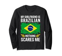 My Girlfriend Is Brazilian Nothing Scares Me Brazile Flag Maglia a Manica