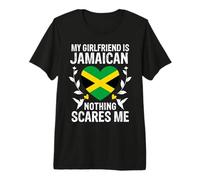 My Girlfriend Is Jamaican Nothing Scares Me Jamaica Flag Maglietta Premium