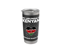 My Girlfriend Is Kenyan Nothing Scares Me Kenya Cuore Design Bicchiere termico in acciaio inox doppia parete