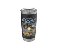 My Give A Damn Is Broken Funny Retirement Beach Bicchiere termico in acciaio inox doppia parete