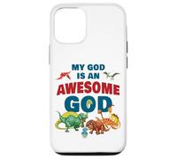 My GOD is an Awesome GOD - Christian Faith Kids Dinosaur Custodia per iPhone 12/12 Pro