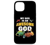 My GOD is an Awesome GOD - Christian Faith Kids Dinosaur Custodia per iPhone 13