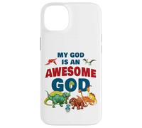 My GOD is an Awesome GOD - Christian Faith Kids Dinosaur Custodia per iPhone 14 Plus
