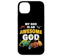 My GOD is an Awesome GOD - Christian Faith Kids Dinosaur Custodia per iPhone 14 Plus