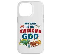 My GOD is an Awesome GOD - Christian Faith Kids Dinosaur Custodia per iPhone 14 Pro Max