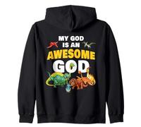 My God is an Awesome God - Christian Faith Kids Dinosaur Felpa con Cappuccio
