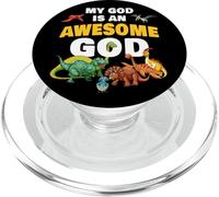 My GOD is an Awesome GOD - Christian Faith Kids Dinosaur PopSockets PopGrip per MagSafe