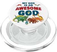 My GOD is an Awesome GOD - Christian Faith Kids Dinosaur PopSockets PopGrip per MagSafe