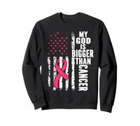 My God Is Bigger Than Cancer Breast Carino Nastro Rosa Gesù Felpa