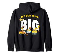My God is So Big - Construction Kids Christian Faith Animals Felpa con Cappuccio