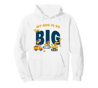 My God is So Big - Construction Kids Christian Faith Animals Felpa con Cappuccio
