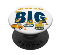 My GOD is So Big - Construction Kids Christian Faith Animals PopSockets PopGrip Adesivo