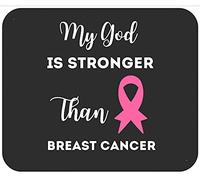 My God Is Stronger Than Breast Cancer Awareness Mouse Pad Piccolo Tappetino per Mouse Durevoli Mousepad for Casa Accessori Scrivania Lavoro 25X30Cm