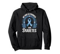 My God Is Stronger Than Diabetes Felpa con Cappuccio