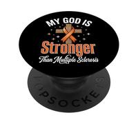 My God Is Stronger Than Multiple Sclerosis PopSockets PopGrip Adesivo