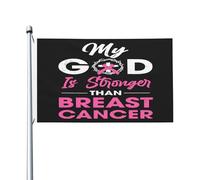 My Godchristian è più forte della consapevolezza del cancro al seno Bandiera da giardino per tutte le stagioni Striscione da giardino per decorazioni da giardino per esterni Bandiere stampate su entra