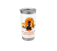 My Golden Retriever Rides Shotgun Dog and Witch Halloween Bicchiere termico in acciaio inox doppia parete