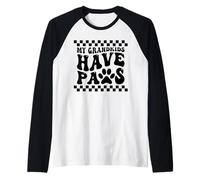 My Grandkids Have Paws Funny Dog Cat Nonna Nonna Maglia con Maniche Raglan