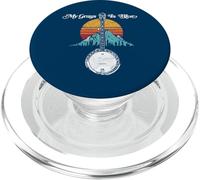 My Grass is Blue Retro Rocky Mountain Banjo Bluegrass PopSockets PopGrip per MagSafe