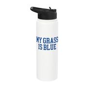 My Grass Is Blue - Simple Minimalist Retro Bluegrass Stainless Steel Insulated Water Bottle