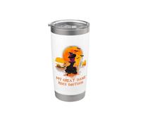 My Great Dane Rides Shotgun Dog and Witch Halloween Bicchiere termico in acciaio inox doppia parete