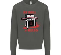 My Griglia My Rules Divertente BBQ Felpa per Bambini Ragazzi Ragazze Maglione