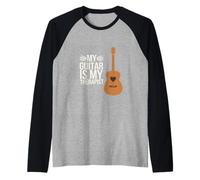 My Guitar Is My Therapist Musicista acustico ||- Maglia con Maniche Raglan