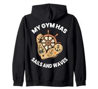 My Gym Has Sails And Waves Captain Nautical design Felpa con Cappuccio