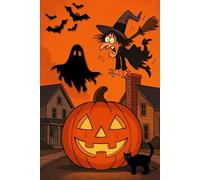 My Halloween Notebook - Composition College Ruled Notebook Aesthetic - 100 Pages with Ghosts and Pumpkins Cover - Halloween Theme School Diary for Elementary and Middle School Kids