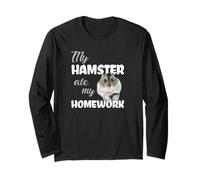 My Hamster Ate My Homework Criceto Meme Maglia a Manica